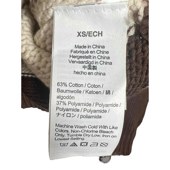 J.CREW NWT ULTRA Cream & Brown rugby stripe mockneck sweater Preppy XS - Picture 8 of 11